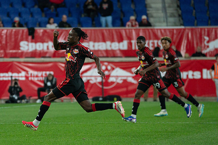 Ronald Donkor of Red Bull New York seen in action during the MLS match between RBNY and Columbus Crew at Sports Illustrated Stadium. Final scores: Red Bull New York 3:2 Columbus Crew.