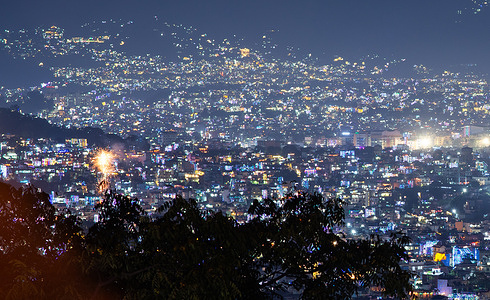 Lights illuminate Kathmandu valley during the Tihar festival, also called Deepawali. Tihar festival, known as the festival of lights, is a five-day festival celebrated in late autumn in which various forms of animals are worshipped. The festival is also celebrated in honor of the Hindu goddess Laxmi, the goddess of wealth.