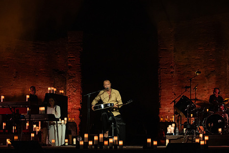 Biaggio Antonacci performs live at Teatro Grande during the Unplugged Tour 2026.