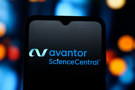 In this photo illustration, the Avantor logo is seen displayed on a smartphone screen.