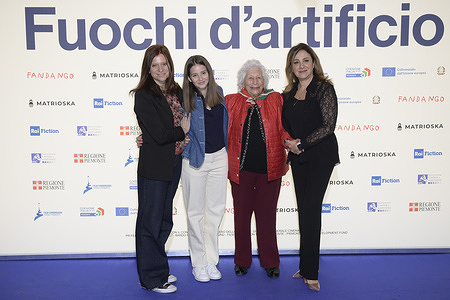 Susanna NIcchiarelli (l), Anna Losano (c), Luciana Romoli (c) and Carla Signoris (r) attend the photocall of Rai tv series "Fuochi d'artificio" at Auditorium Parco della Musica.