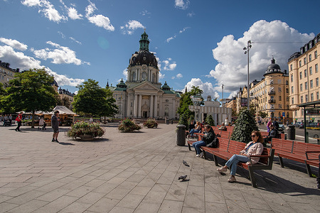General view of the Gustav Vasa Church, a Lutheran church, built in 1906, in the Vasastaden district of Stockholm.