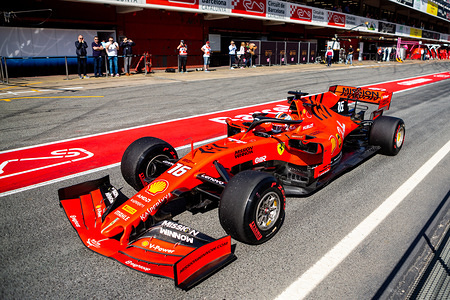 Charles Leclerc of Scuderia Ferrari seen in action during the second week F1 Test Days in Montmelo circuit, Catalonia, Spain.