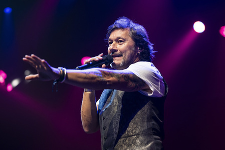 the Argentine musician Diego Antonio Caccia, known as Diego Torres performs during her concert at Principe Pio, 8 April 2026, in Madrid, Spain.