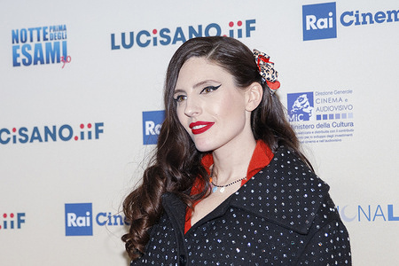 Margherita Carducci aka Ditonellapiaga attends the premiere of the movie Notte Prima Degli Esami 3.0 at Cinema Adriano.