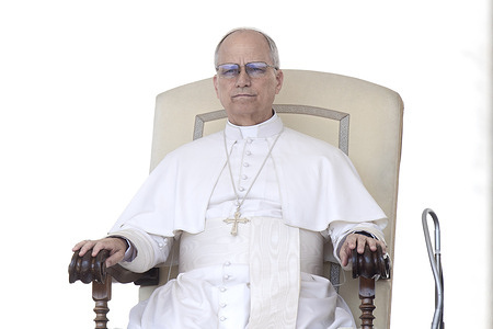 Pope Leo XIV seen during his weekly general audience in St. Peter's Square at the Vatican.