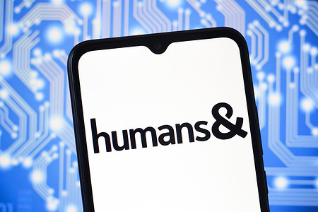 In this photo illustration, the Humans& (Humans &) logo is seen displayed on a smartphone screen.
