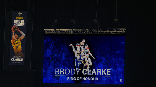 The Edmonton Stingers Celebrate the career of Brody Clarke who retired from Basketball and was the teams first player to be named to the team's Ring of Fame during the game between the Edmonton Stingers and Winnipeg Seabears at the Edmonton Expo Centre. Brody is the teams top scorer, and won 2 championships in his CEBL career with the Stingers. Final Score; Edmonton Stingers 98 - 85 Winnipeg Seabears