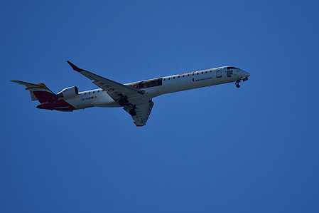 An Iberia Regional Air Nostrum plane arrives at Marseille Provence Airport.