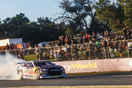 Broc Feeney of Triple Eight Race Engineering seen in action during the race of the Bosch Power Tools Perth Super440 at Barbagallo Raceway.