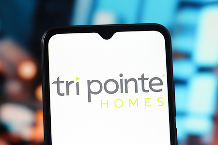 In this photo illustration, the Tri Pointe Homes (TPH) logo is seen displayed on a smartphone screen.