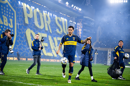 Leandro Paredes of Boca Juniors seen during his unveiling as new player of Boca Juniors at Estadio Alberto J. Armando.