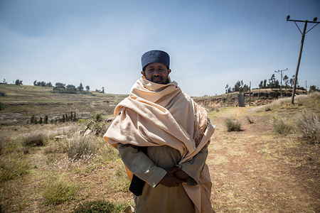 Abune Tekele Tsadik, the director of Washa Medhaniaiem, a stone carved monastery, around 200km northeast of Addis Ababa.
Hundreds of pilgrims usually travel from capital city Addis Ababa to the Amhara region to visit Ethiopia's monasteries every week.