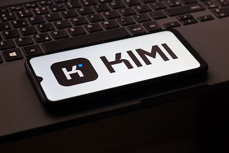 In this photo illustration, the Kimi AI logo is seen displayed on a smartphone screen