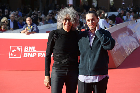 Giovanni Allevi (l) and Simone Valentini (r) attend the red carpet of docu film Allevi back to life during the Rome Film Fest 2025 at Auditorium Parco della Musica.