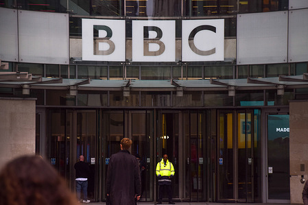 General view of Broadcasting House, the BBC headquarters. US President Donald Trump threatens to sue the British broadcaster for 1 billion dollars over the edited speech Trump gave before the Capitol riots on 6 January 2021 featured in a BBC Panorama documentary. BBC Director General Tim Davie and BBC News CEO Deborah Turness resigned following accusations of bias and the controversy surrounding the edited speech.
