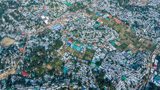 (EDITORS NOTE: Image taken with drone)
Aerial view of the Rohingya camps where more than a million people are living their lives as refugees.