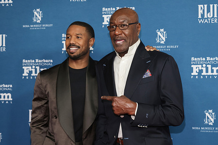 Michael B. Jordan and Delroy Lindo attend the 41st Annual Santa Barbara International Film Festival, Outstanding Performer Award at Arlington Theatre.
