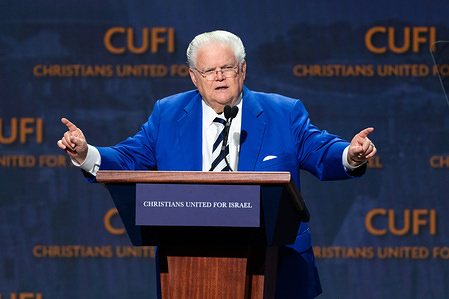 Pastor John Hagee, CUFI founder and Chairman, speaking at the (CUFI) Christians United for Israel's 2018 Washington Summit held at the Walter E. Washington Convention Center.