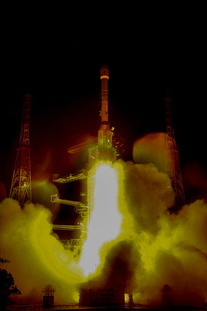 ISRO’s GSLV-F17 rocket carrying EOS-05 lifts off from the Satish Dhawan Space centre marking a major milestone in the country’s earth observation and space programme at ISRO Satish Dhawan Rocket Centre.
