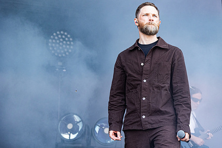 Lead singer Silas Bjerregaard of the Danish synthesizer rock band Turboweekend performs live on the Over Havet stage at SYD for Solen 2025. SYD for Solen takes place in Valbyparken in Copenhagen on August 7, 8, and 9. This will be the 4th edition of the festival.