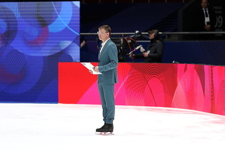 Alexei Yagudin, during the performance of the skill competition during the Channel One Figure Skating Cup 2026 in St. Petersburg, at the Yubileyny Sports Palace.