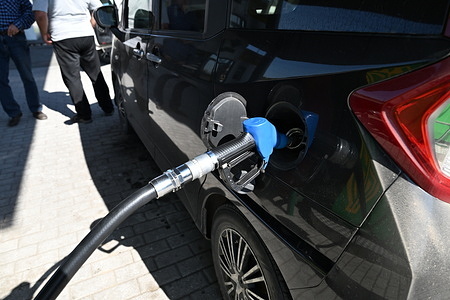 A car seen being refueled at a fuel station. The second wave of fuel shortages at petrol stations has swept across the country.