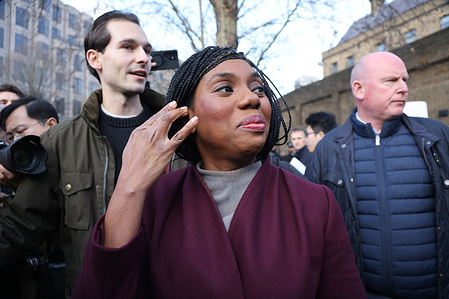 Conservative Party leader Kemi Badenoch seen during the rally outside the proposed site of China's planned mega-embassy at Royal Mint Court in London. Media reports say Prime Minister Keir Starmer is expected to give formal approval in the coming days ahead of his planned visit to China, his first official bilateral trip to Beijing since becoming prime minister.