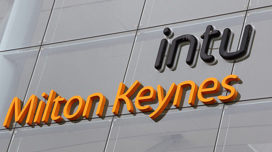 Intu Milton Keynes sign at the entrance to the shopping centre.
Intu, Britain's largest shopping centre owner with 17 sites in the UK, has called in administrators.
The debt-laden firm, whose giant shopping malls include MetroCentre and the Trafford Centre in northern England and Lakeside in the south east, employs around 2,500 staff directly and another 100,000 people work at shops and restaurants inside its centres.