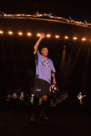 Italian rapper Clemente Maccaro, aka Clementino, performs live at PalaPartenope during his Tour 2025.