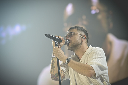 The Italian singer Silvano Albanese also known as Coez performs live at Pala Partenope during his Tour Palazzetti 2025.