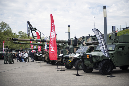 Military vehicles are presented during the Defence24 Days conference at the PGE Narodowy stadium grounds. Defence24 Days exhibition of military equipment and vehicles, as well as conferences at the PGE Narodowy stadium were held from May 6–7, 2026. This event is Central and Eastern Europe's largest conference dedicated to defense and security. It is accompanied by the 2nd Polish Armed Forces and Defense Industry Exhibition, showcasing the rapid modernization of the Polish Army and domestic defense innovations in response to security challenges on NATO's eastern flank.