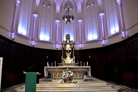 Interior view of the Saint-Ferréol les Augustins Church in Marseille.