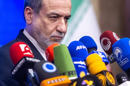 Abbas Araghchi Iran’s Foreign Ministry seen during his weekly press conference.