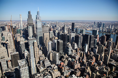 Midtown Manhattan, the 270 Park Avenue, the One Vanderbilt and the Chrysler Building, are seen from the Empire state building, in New York city, United States.