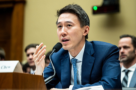 Shou Chew, CEO, TikTok Inc., speaking at a hearing of the House Committee on Energy and Commerce at the U.S. Capitol.