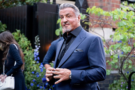 Sylvester Stallone arrives at a Dinner event hosted by Finch & Partners to celebrate Paramount + launch in London.