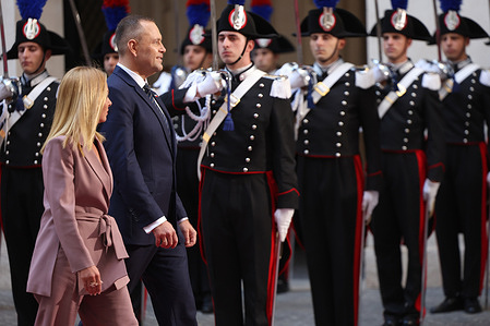 Prime Minister Giorgia Meloni meets with the President of the Republic of Poland, Karol Nawrocki, at Palazzo Chigi.