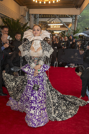 New York, United States - 05/05/2025 16:55:56: Natasha Poonawalla wearing Manish Malhotra departs the Pierre Hotel for 2025 Met Gala in New York City.