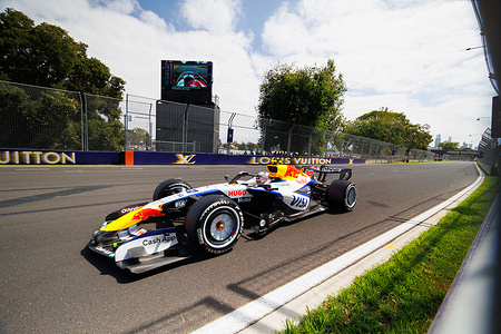 Liam Lawson of New Zealand drives the (30) Visa Cash App Racing Bulls Formula One Team VCARB 03 during final practice ahead of the F1 Grand Prix of Australia at the Albert Park Grand Prix Circuit in Melbourne, Australia.