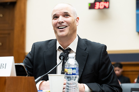 Matt Taibbi, Twitter Files journalist; author; Founder, Racket News, speaking at a hearing of the House Judiciary Committee at the U.S. Capitol.