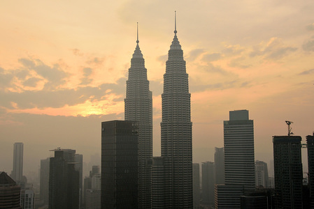General view of the city of Kuala Lumpur, capital of Malaysia. The Petronas towers at sunrise.
Kuala Lumpur is the capital of Malaysia,it is also the largest city in the country, in 2017 it has a population of over 7 million.