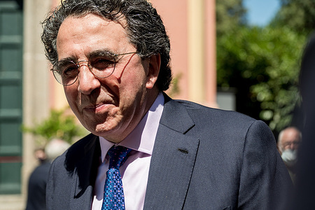 Santiago Calatrava seen at the inauguration ceremony of San Gennaro church.
Italy’s Minister of Culture, Dario Franceschini attends the inauguration of the Church of San Gennaro in the Wood of Capodimonte (Real Bosco di Capodimonte), a public park in Naples. The Church has been redecorated by architect Santiago Calatrava, who attended the event along with the Regional Governor Vincenzo De Luca.