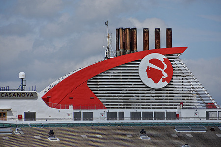 Passenger ship Danielle Casanova docked at the France Mediterranean port of Marseille.