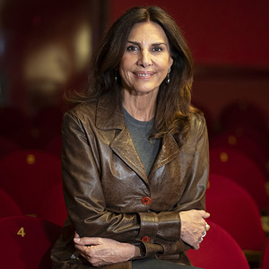 Actress Pastora Vega poses during the presentation of 'Genero de dudas' at the Infanta Isabel Theatre in Madrid.