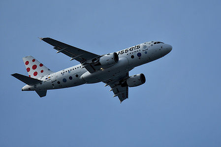 A Brussels Airlines plane arrives at Marseille Provence Airport.
