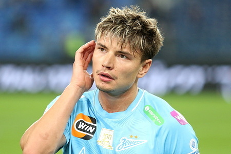 Andrey Mostovoy (17) of Zenit seen during the Russian Premier League football match between Zenit Saint Petersburg and Lokomotiv Moscow at Gazprom Arena. Final score; Zenit 2:0 Lokomotiv.