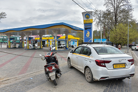 General view of closed "Bharat Petroleum" fuel station, fearing a possible fuel shortage due to the Iran-Israel conflict, in Srinagar, the summer capital of Jammu and Kashmir. Petrol pumps across Kashmir witnessed panic buying as rumours of fuel shortage amid the West Asia conflict spread, even as authorities assured that sufficient quantities of essential supplies were available, officials said.