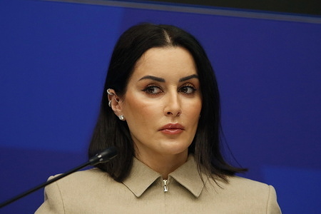 Tina Kandelaki, Deputy General Director of Gazprom-Media and Managing Director of Gazprom-Media Entertainment Television, Acting Director of TNT TV channel at session "Sport Without Borders: New Scenarios and Formats" in the framework of St. Petersburg International Economic Forum 2022 (SPIEF 2022).