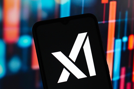 In this photo illustration, the xAI logo is seen displayed on a smartphone screen.